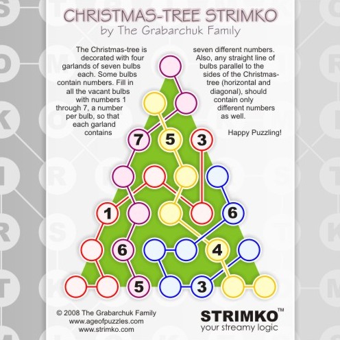 Printable Crossword Puzzles on Age Of Puzzles   Christmas Tree Strimko